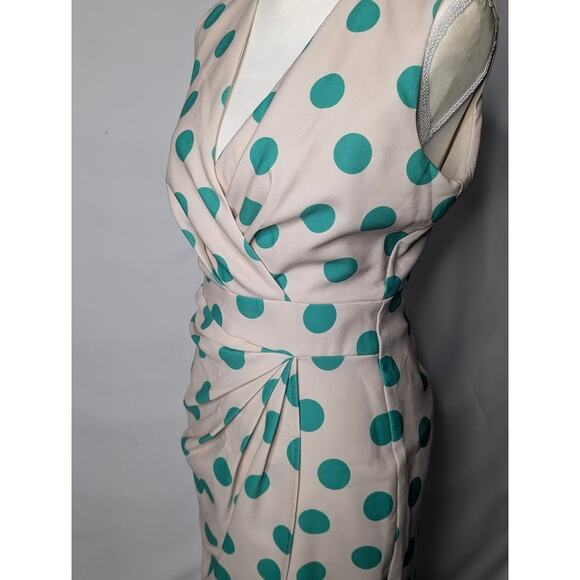 SERPIL Bodycon green Polka dot dress size 38 US small twee Y2KVintage girlboss - Picture 4 of 6